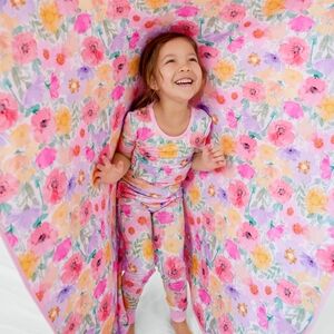 NIB Little Sleepies Watercolor Meadow Large Cloud Blanket®